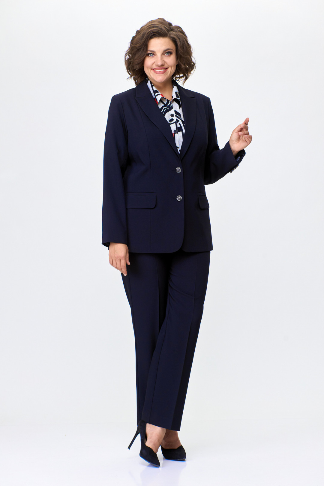 Костюм БелЭльСтиль 205+596 темно-синий однотон - фото 1